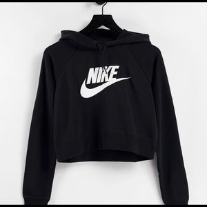 Womens black Nike cropped hoodie
